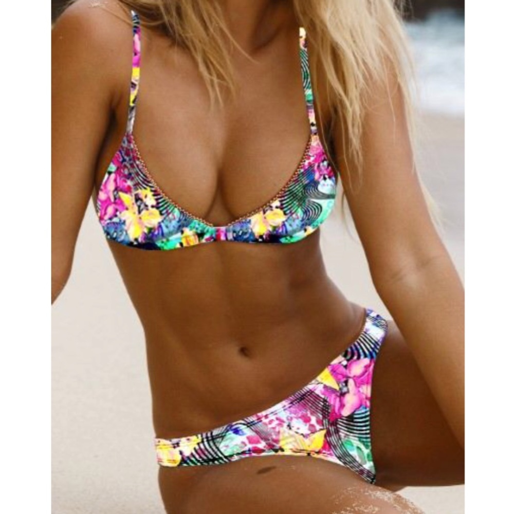 Bright floral bikini